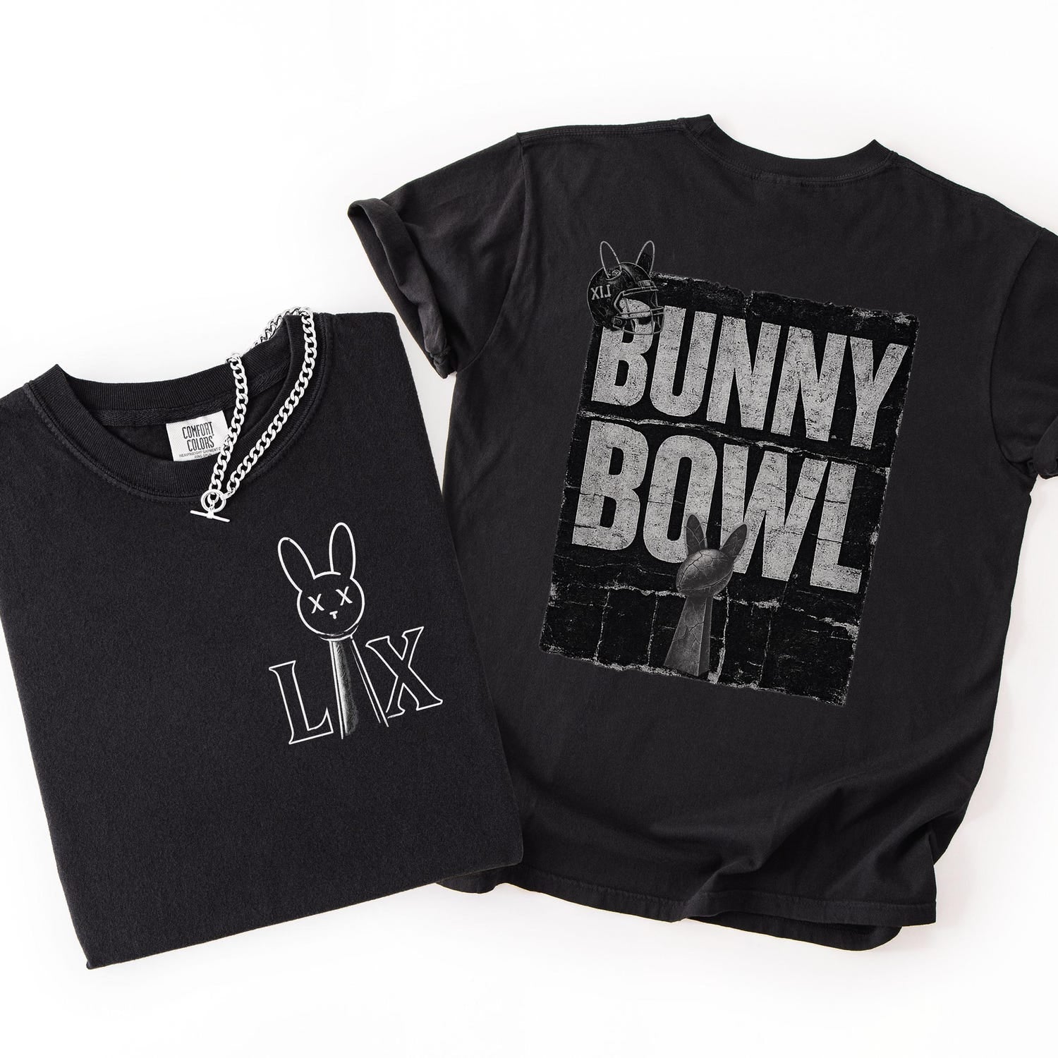 Comfort ColorsÂ® Bunny Bowl  2 Sided T-Shirt, Super Bowl 2026 Shirt, Here For The Benito Bowl Show