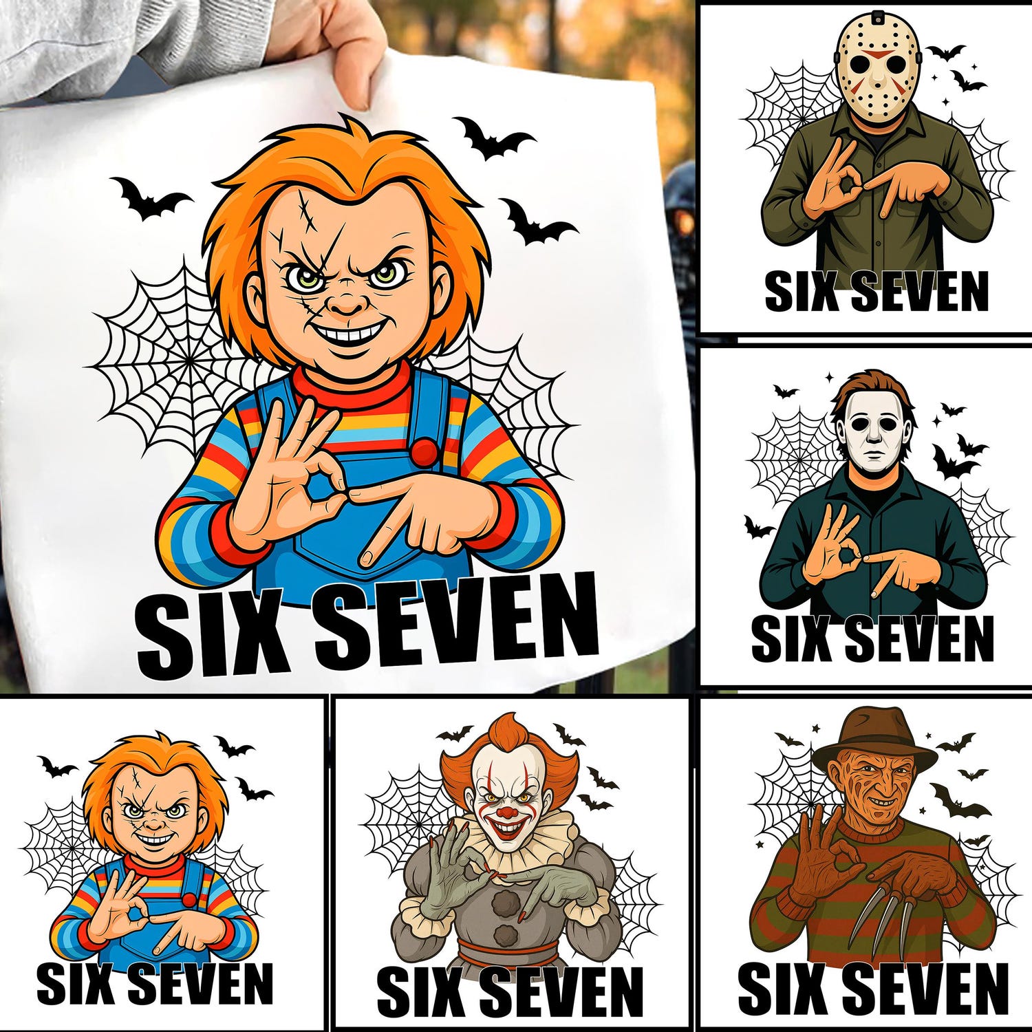 5 Funny 67 Halloween Png Bundle, Six Seven Png, Six Seven Meme Pumpkin Png, Spooky Season Png