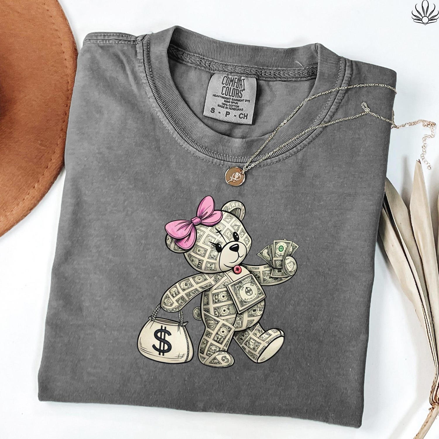 Comfort Colors Money Bear Shirt, Trendy Streetwear Tee, Cute Cash Teddy Graphic Tee, Y2K Aesthetic Gift for Her, Funny Money Lover Shirt