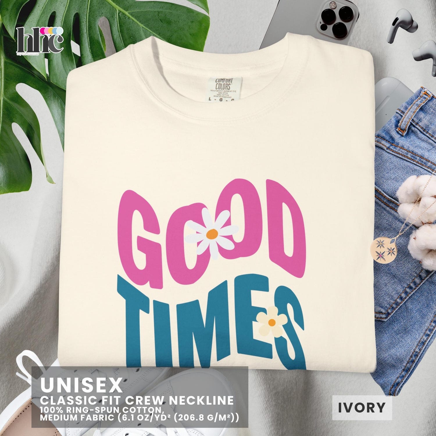 Good Times Club Shirt, Retro Graphic Tee, 70s Groovy Flower Shirt, Trendy Vintage Aesthetic T-Shirt, Comfort Colors, Summer Happy Club
