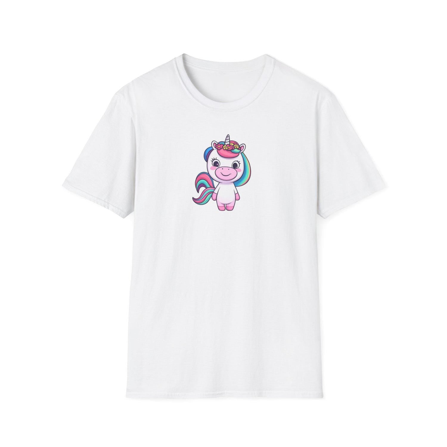 Cute Unicorn Graphic T-Shirt, Pastel Unicorn Tee, Softstyle Shirt for Kids and Adults, Birthday Gift, T-Shirt for Unicorn Lovers