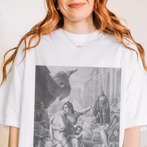 Batguy Vintage Art Graphic T-Shirt | Funny Superhero Comfort Colors Tee | Clever Fine Art Meme Shirt | Cool Gift For Art Lovers | Retro top