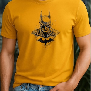 Batman Superhero Unisex Tee, Relaxed Cotton Gift Shirt for Fans, Batman Logo Apparel, Comic Book Hero T-Shirt, Justice League Top