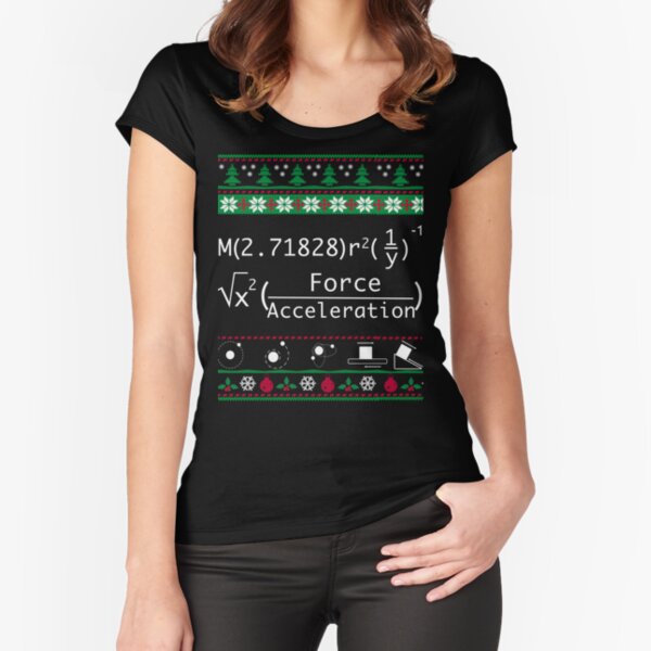 "Funny Physics Christmas Sweater T Shirt-Merry Xmas in Physics for Women Men" Fitted Scoop T-Shirt for Sale by Anna0908