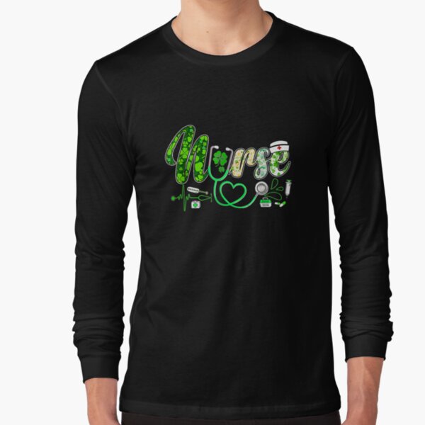 "Love Stethoscope Nurse Life Shamrock St Patricks Day Gifts " Long Sleeve T-Shirt for Sale by saigeorion