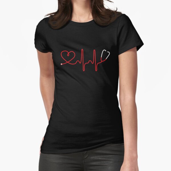 "Nurse Heartbeat" Fitted T-Shirt for Sale by lolotees