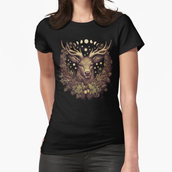 CERNUNNOS STAG Fitted T-Shirt for Sale by medusadollmaker