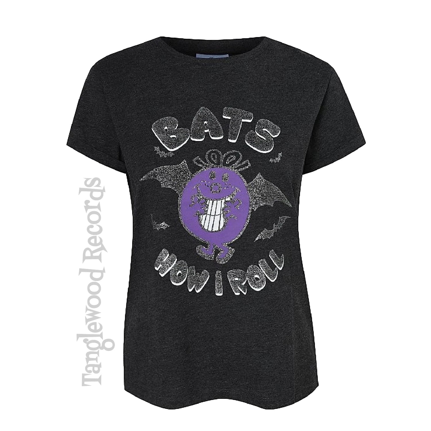 Bats How I Roll - Ladies, Glitter Embellished, Halloween T Shirts