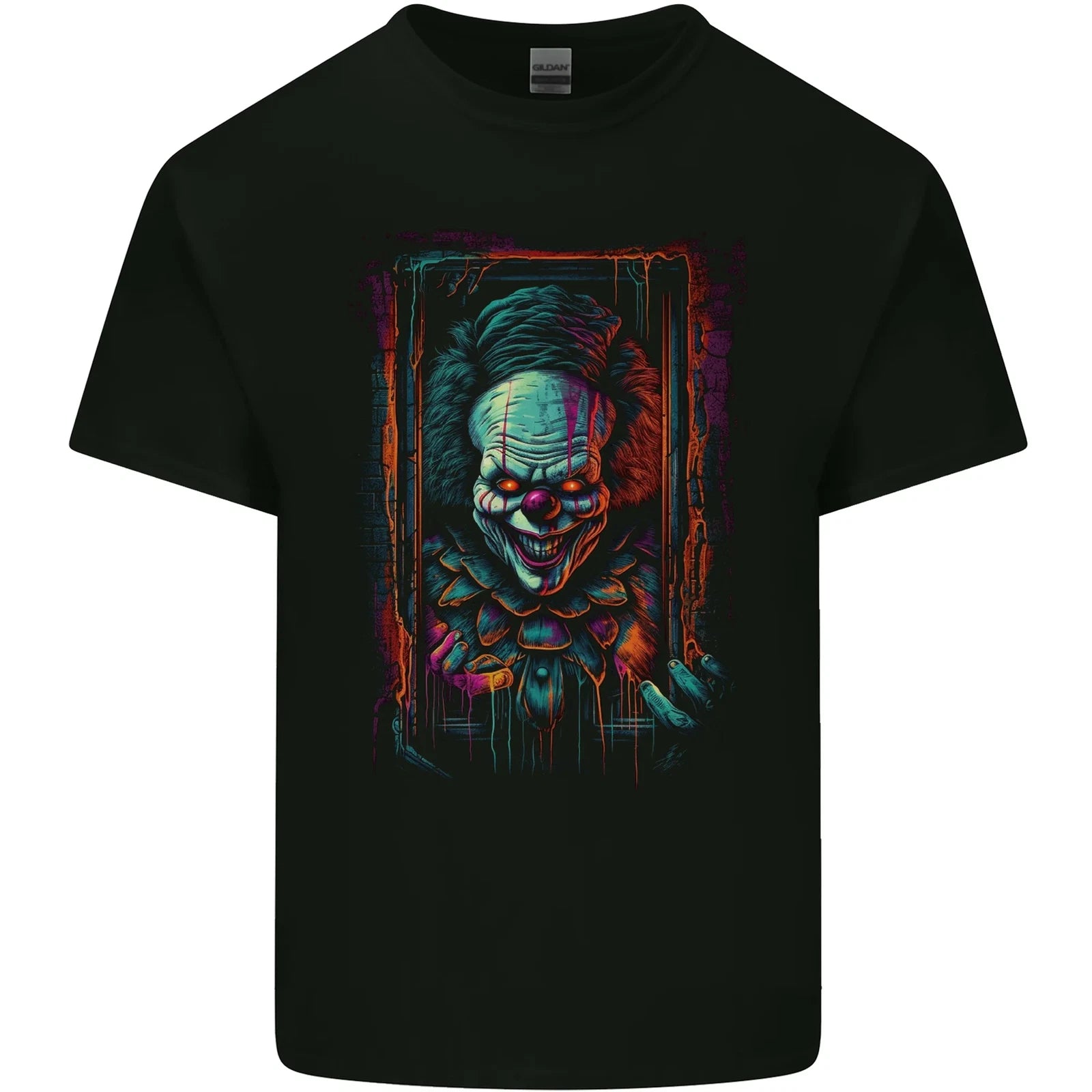 Dark Evil Clown Halloween Mens Cotton T-shirt Tee Top