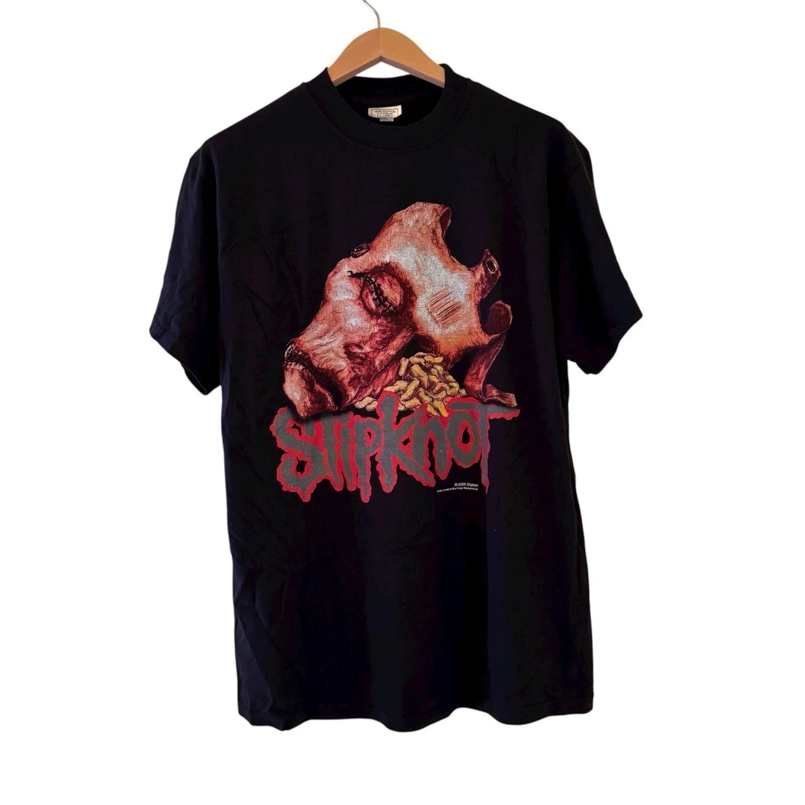 Vtg 2000 Slipknot Maggot Mask Face T-shirt Reprint Xl Tour Metal Band Y2k