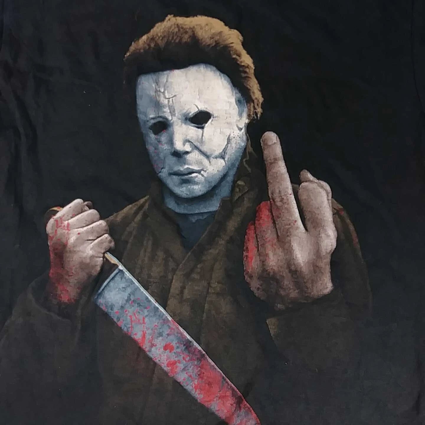 2010 Michael Myers Halloween Bloody Knife And Finger T-shirt Black Size Small