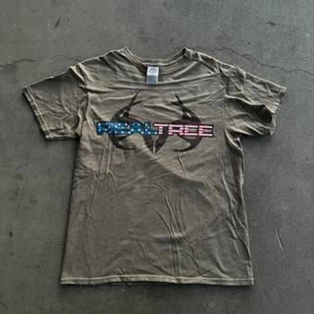 Vintage Y2k Realtree Antler Logo T-shirt - Medium