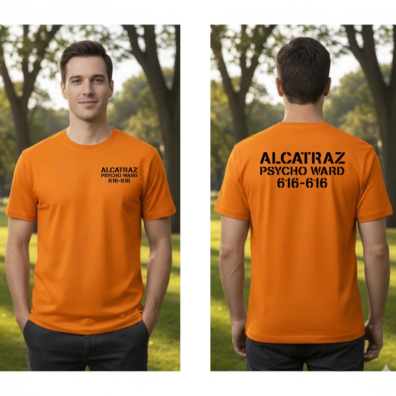 Alcatraz Halloween T-shirt Printed Prison Psycho Ward Costume Gift Unisex T Top