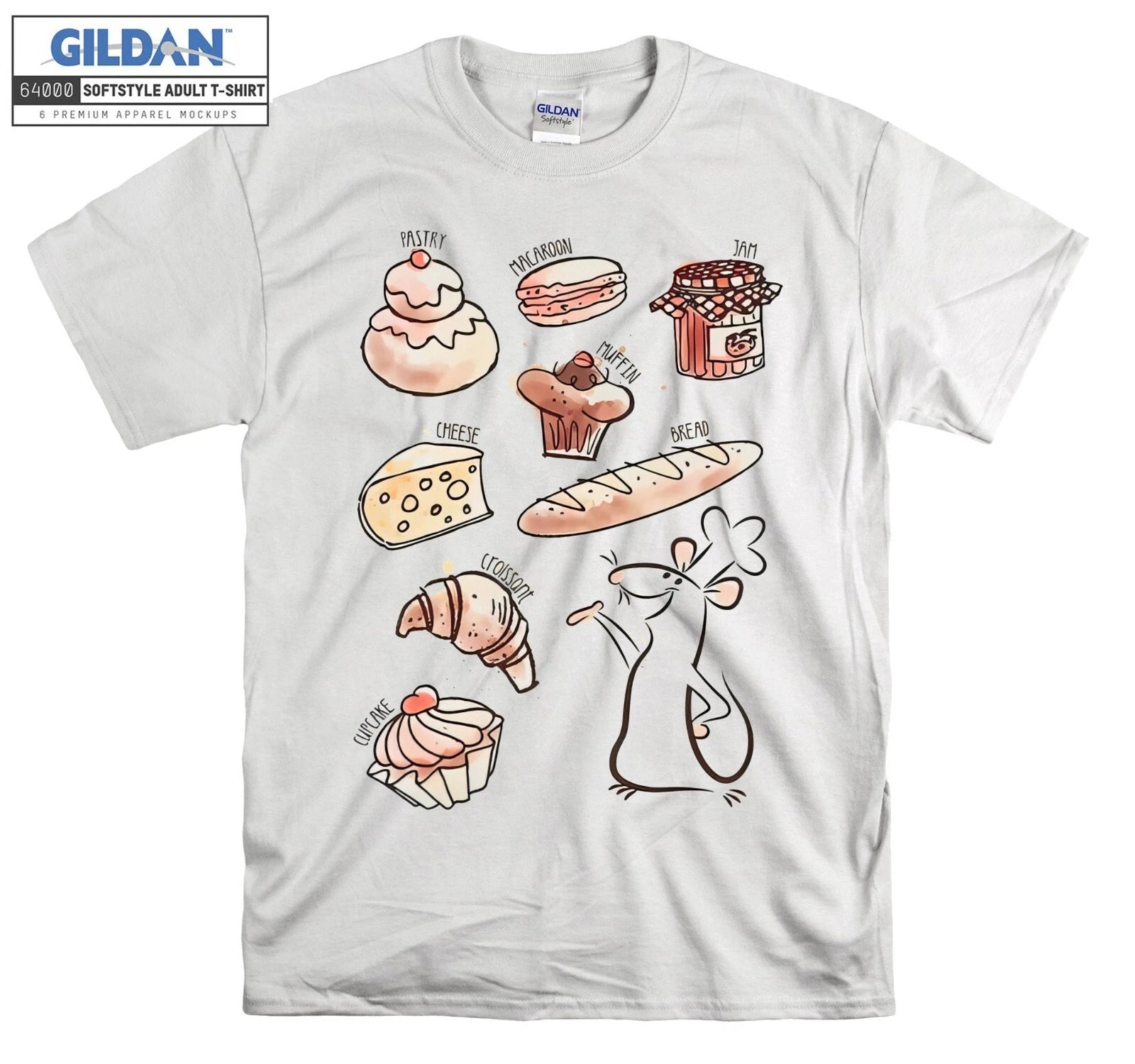 Cute Remy Mouse Chef Watercolor Ratatouille Hoodie Tshirt Men Women Unisex Ab164