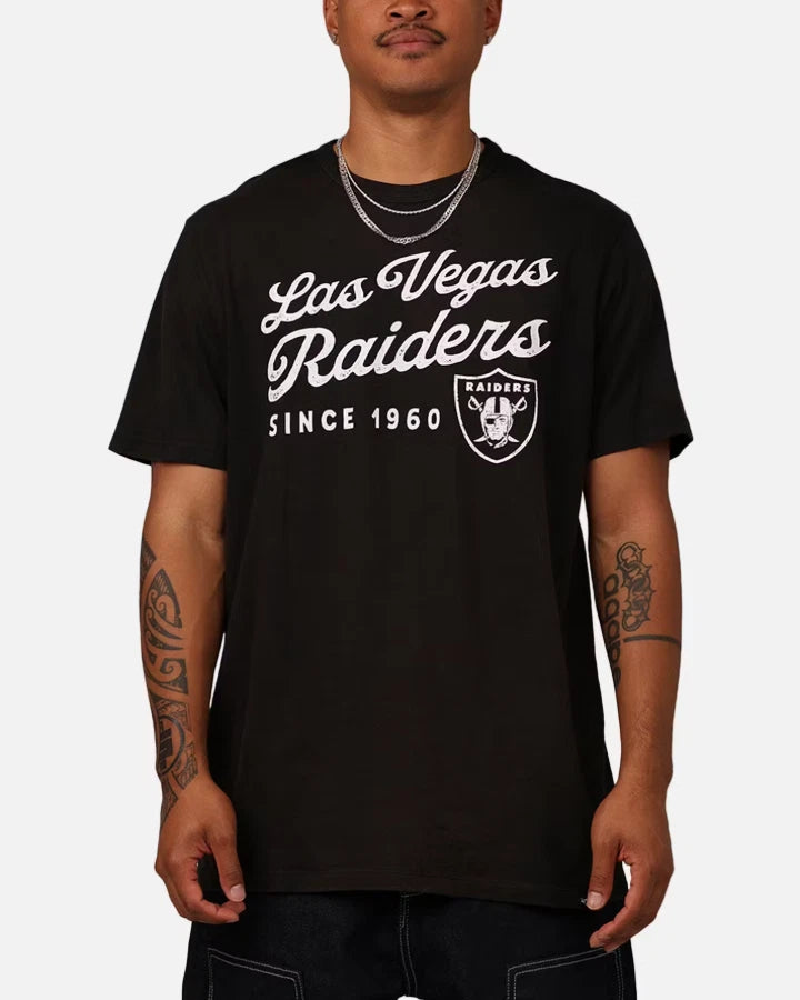 47 Brand Men's Medium Las Vegas Raiders Dusted T-shirt In Jet Black | Trendy Graphic Tee | Casual Unisex T-shirt