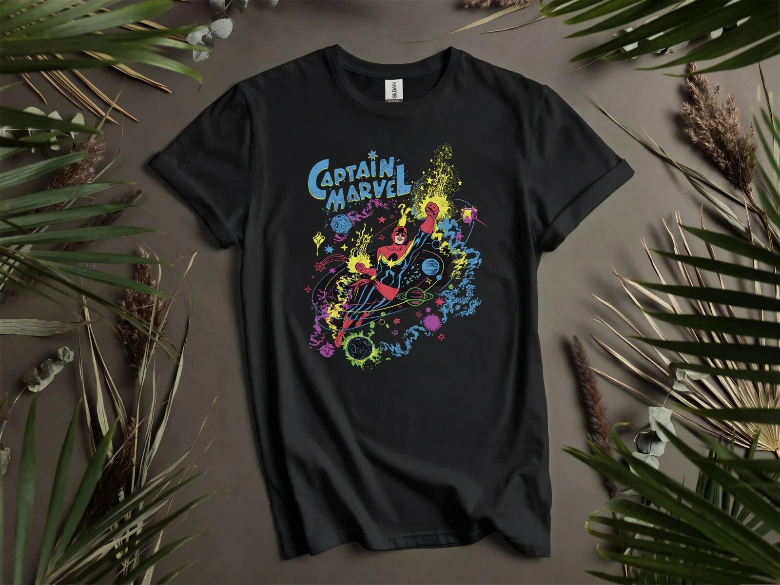 Captain Marvel Vintage Sketched Galaxy Hoodie Tshirt Men Women Unisex Ad65