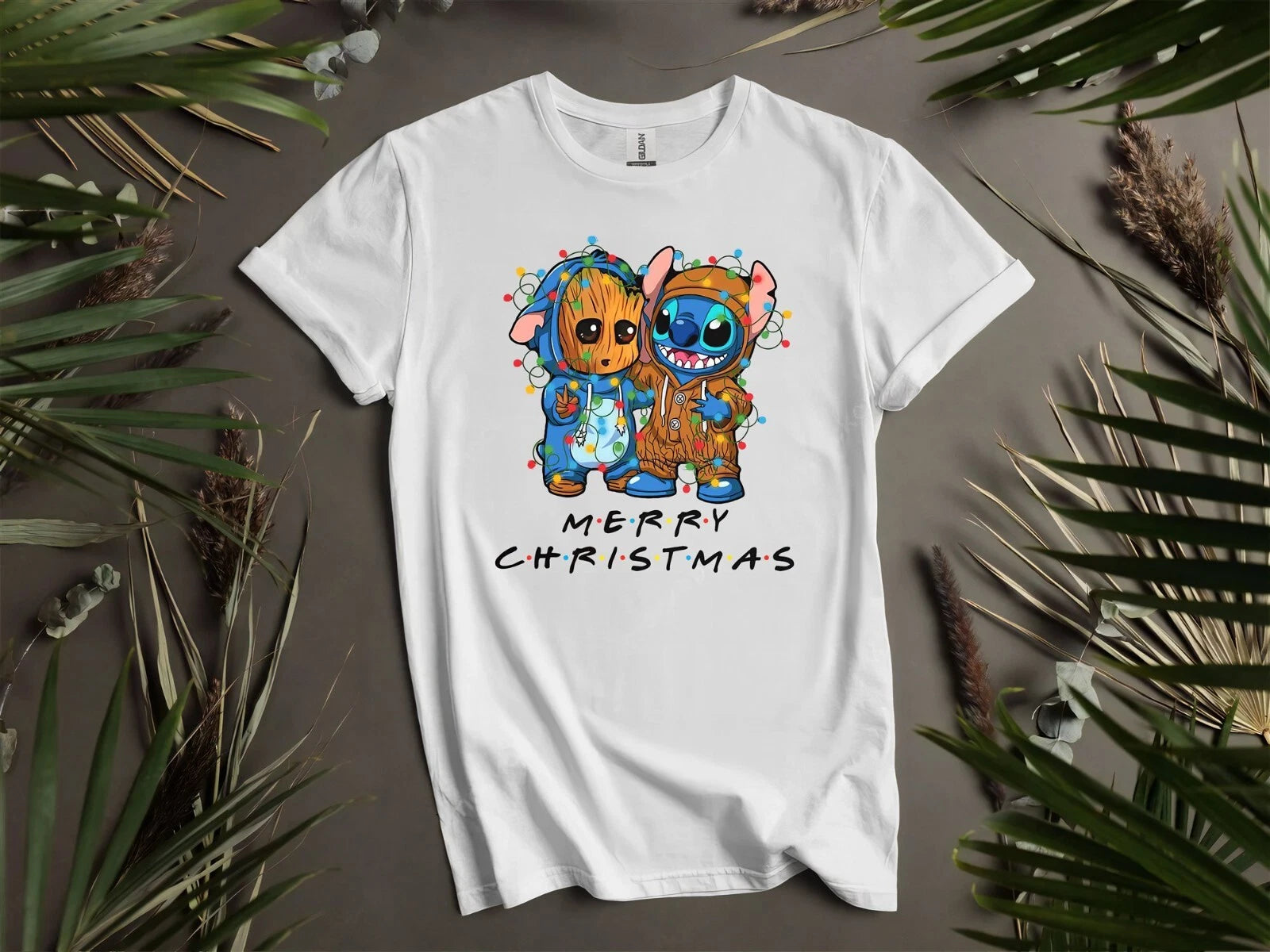 Cute Stitch And Friends Costume Christmas Hoodie Tshirt Men Women Unisex Ad249