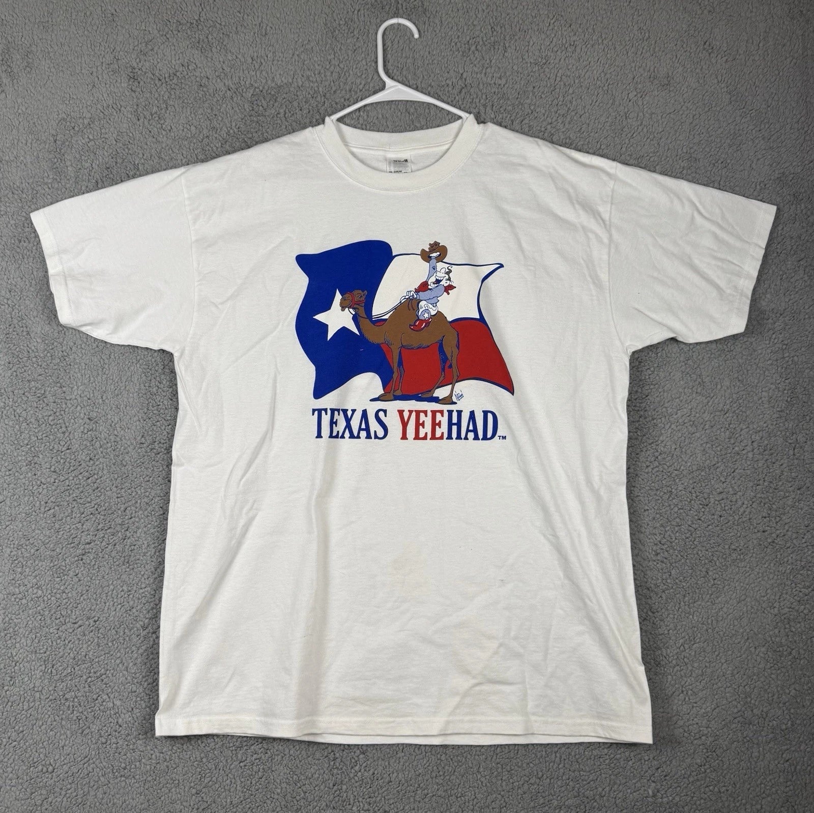 Y2k 2003 Texas Men's T-shirt White X-large Cotton Short Sleeve Texas Yeehad