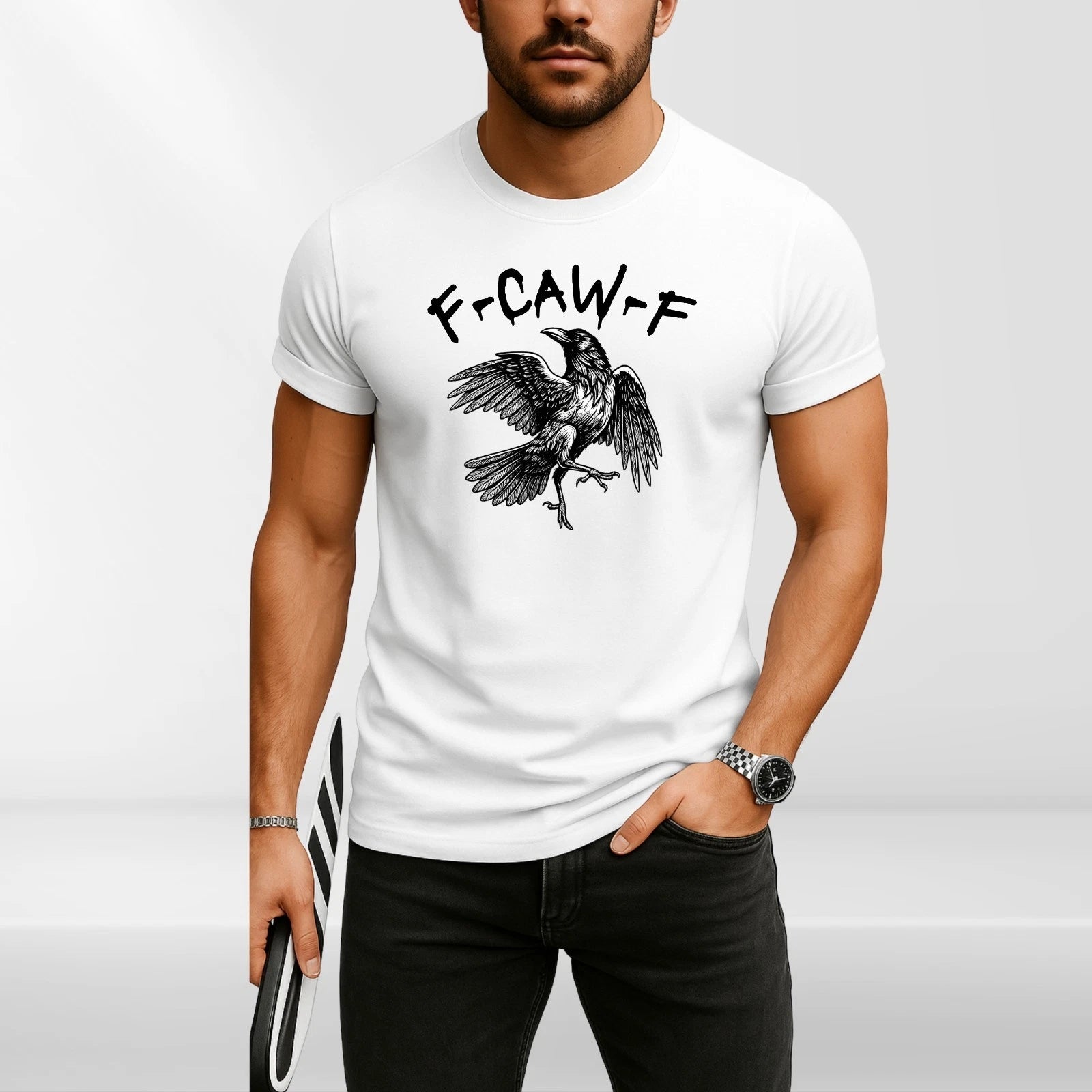 Black Crow Fcawf F-caw-f Funny Gothic Crow Dance Meme T-shirt