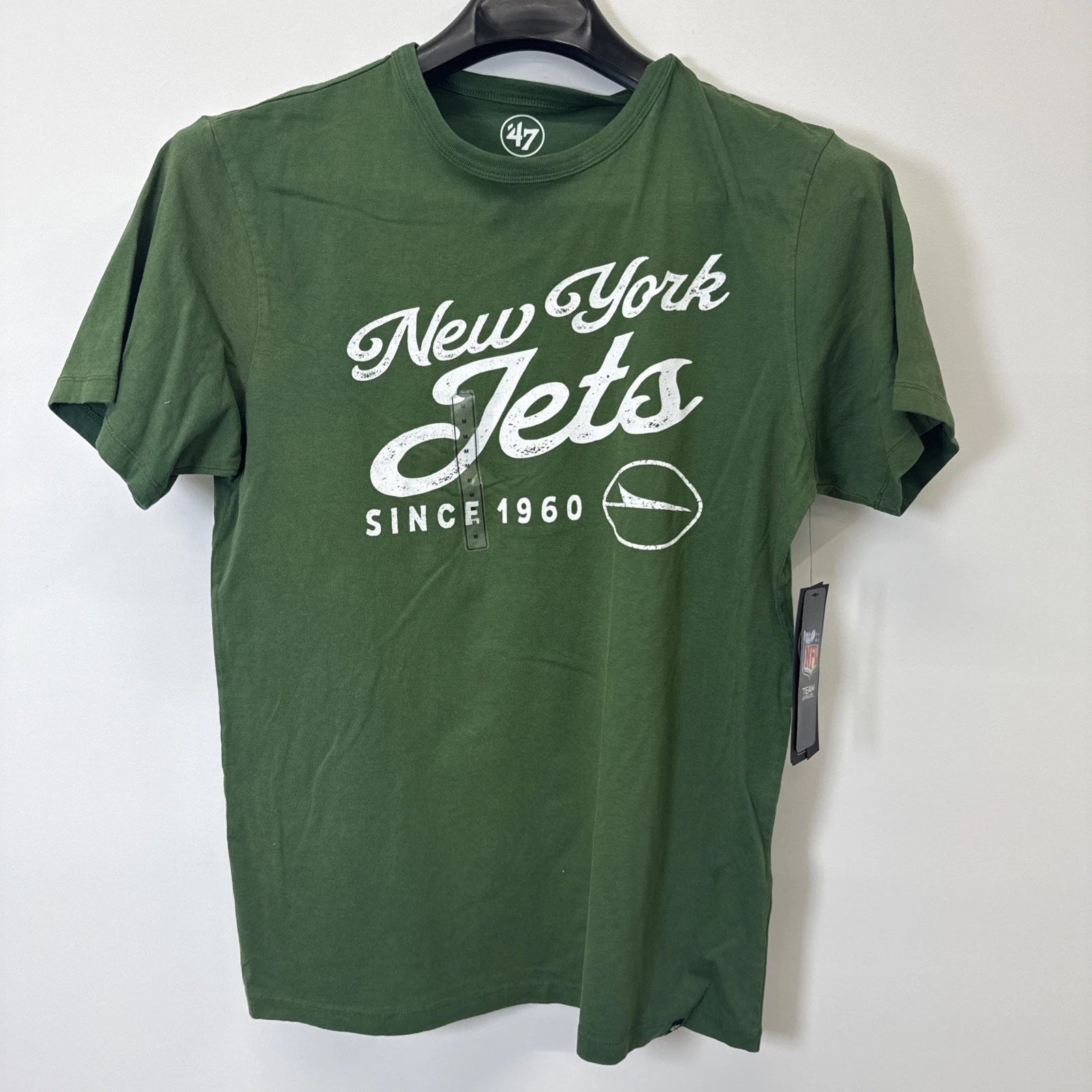 47 Brand New York Jets T Shirt Mens Green Retro Faded Nfl Team Apparel New Sz M | Trendy Graphic Tee | Casual Unisex T-shirt