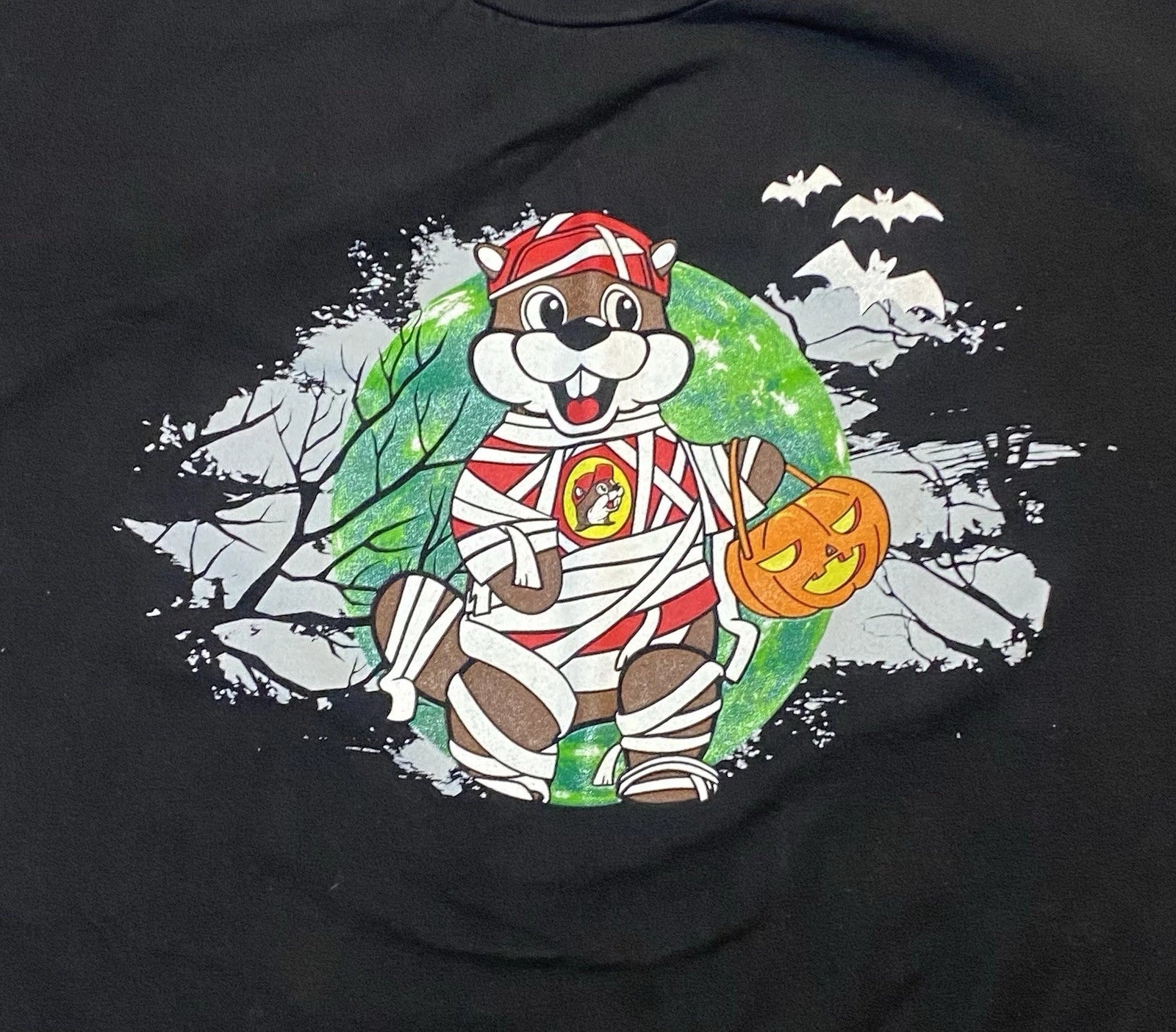Bucees Glow In The Dark Halloween T-shirt Boo Crew Mummy Black Size Xl