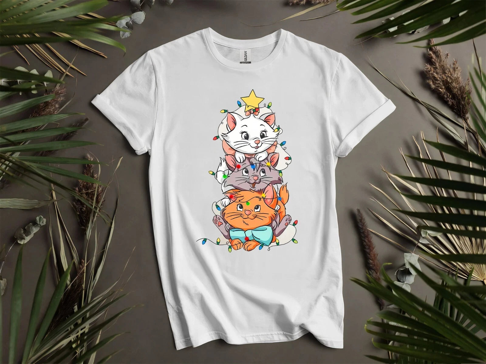 Disney Aristocats Christmas Light Marie Hoodie Tshirt Men Women Unisex Ad293