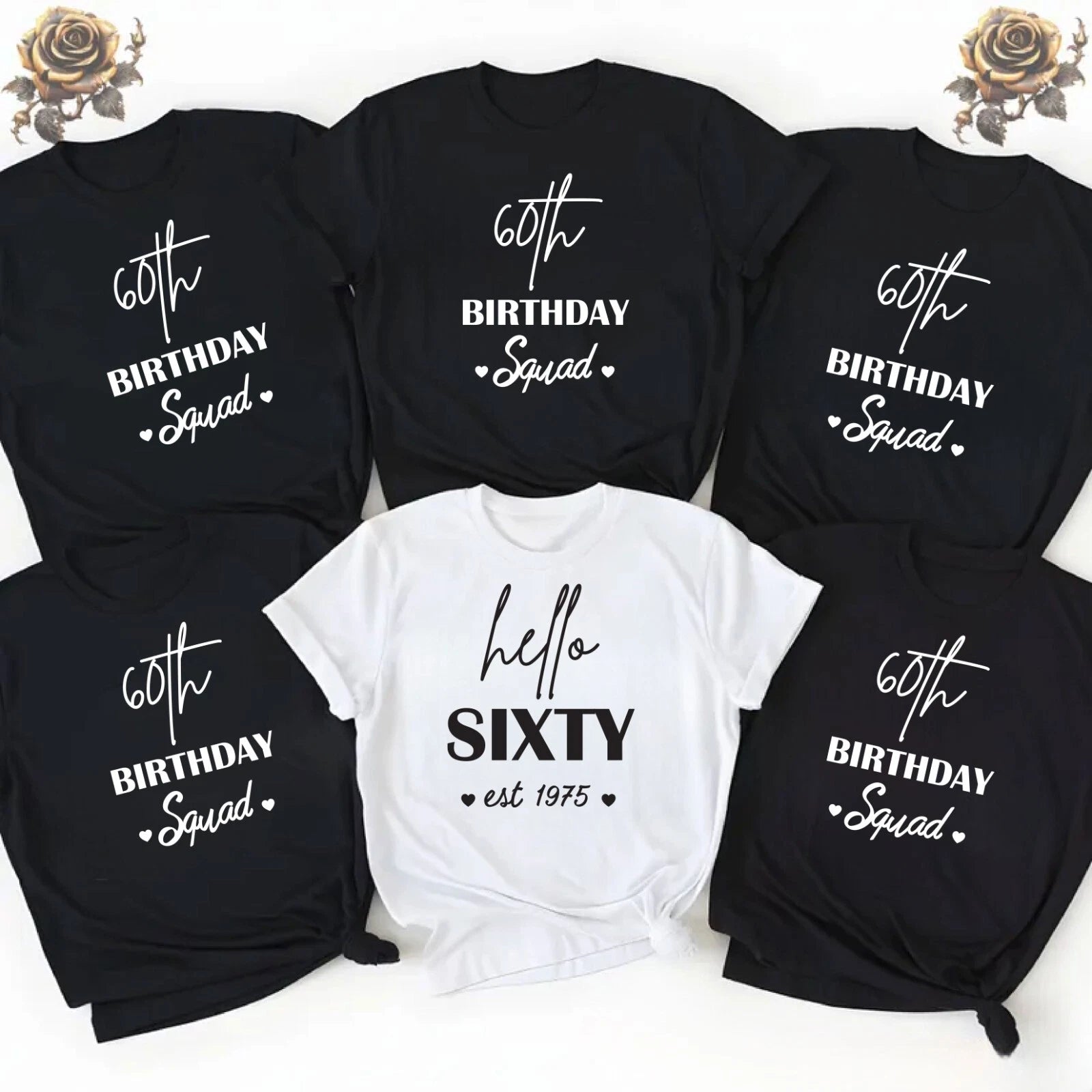 60th Birthday Shirt, Bithday Squad, Custom Birthday Gift, Signature Birthday