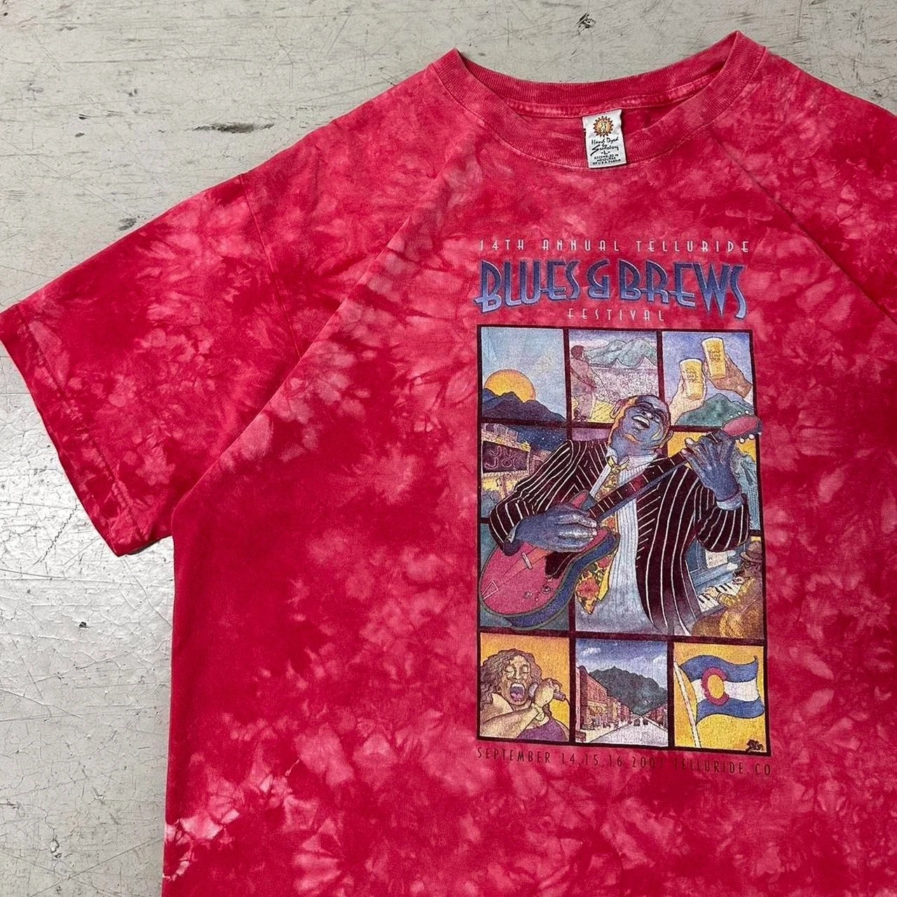 Y2k Blues And Brews Festival 2007 Acid Wash T-shirt