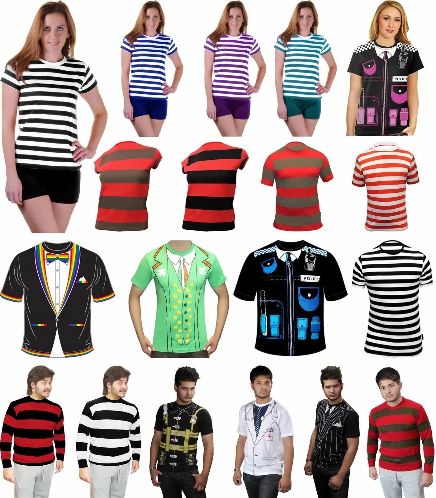 Adult Men Women Halloween T-shirt Bleeding Scar Army Stripe Printed Wound Bullet