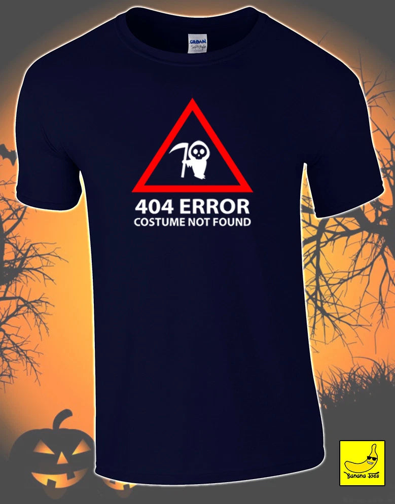 Costume Not Found Halloween T-shirt Ghost Scary Computing Geek Funny Tee Gift