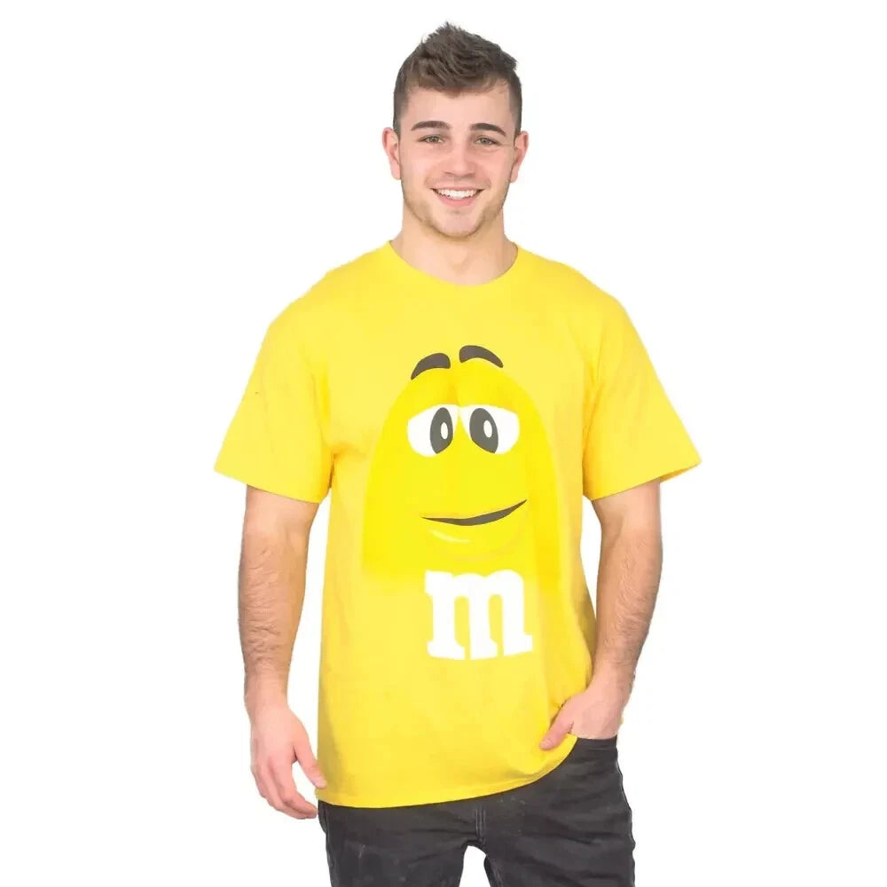 Adult Unisex Yellow Xl M&amp;m's Face Halloween Cosplay Costume T-shirt