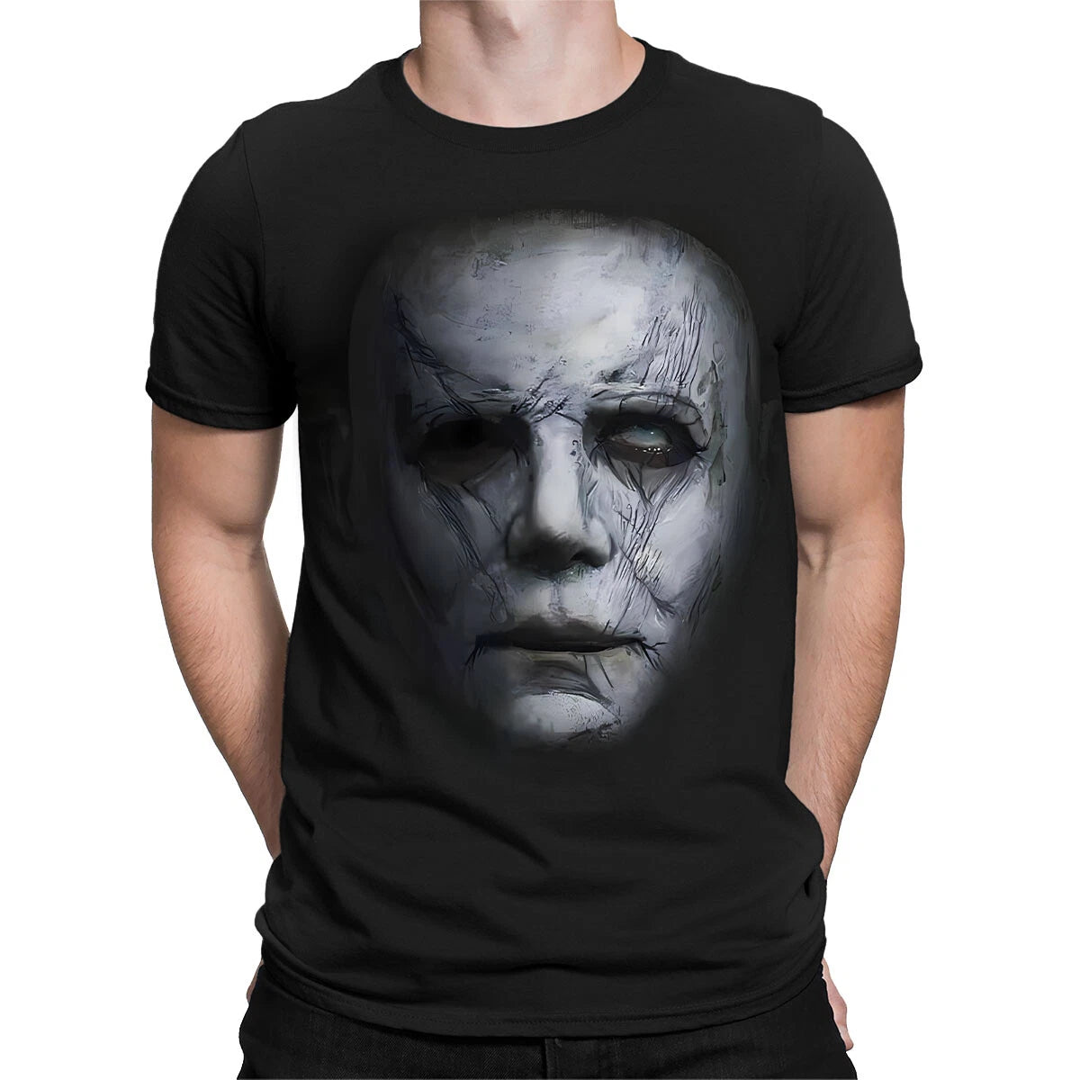 Classic Horror Mask T-shirt Spooky Graphic Tee Men's &amp; Women's Sizes #t445