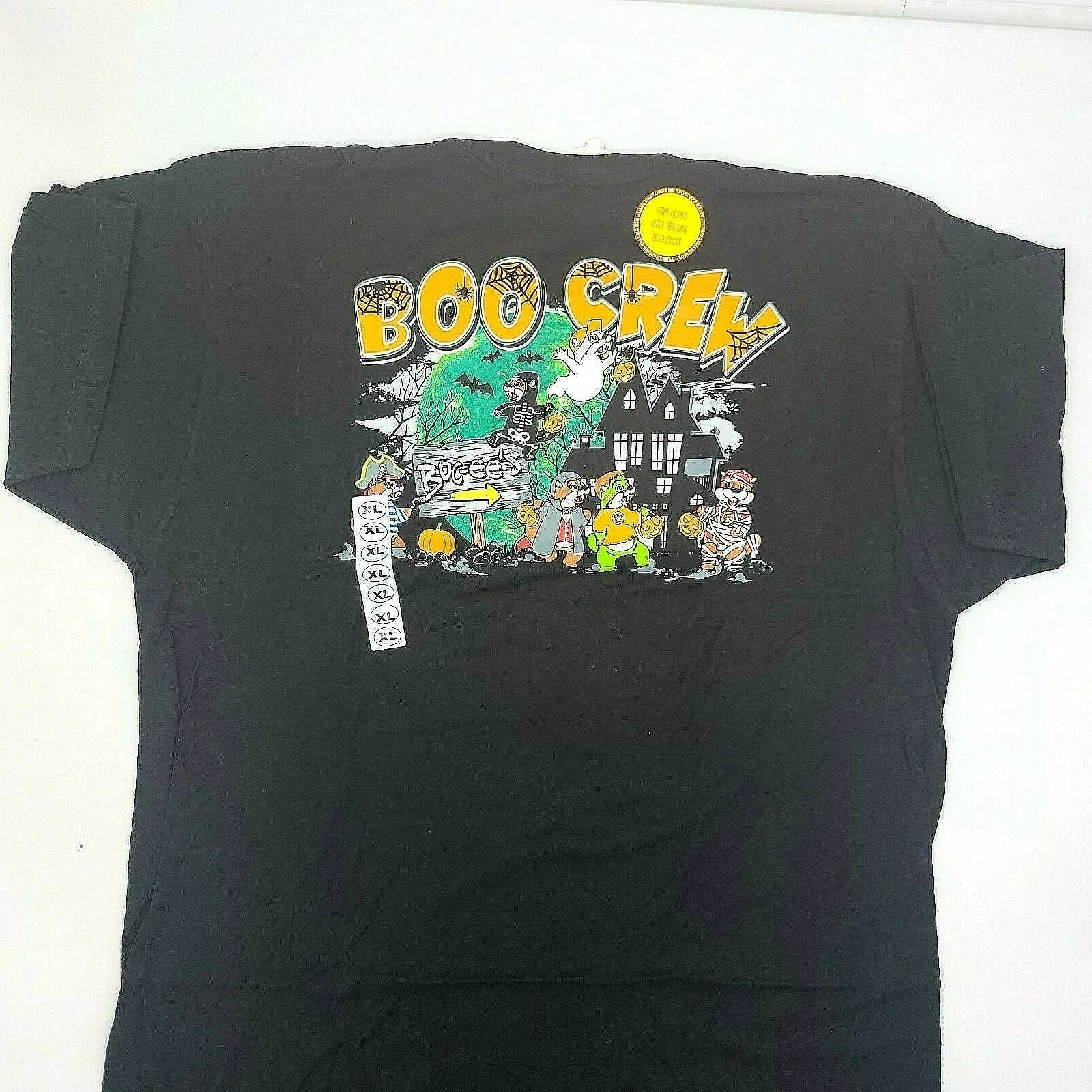 2021 Buc-ee’s Halloween Boo Crew Glow In Dark Black T-shirt Beaver Mummy Xl