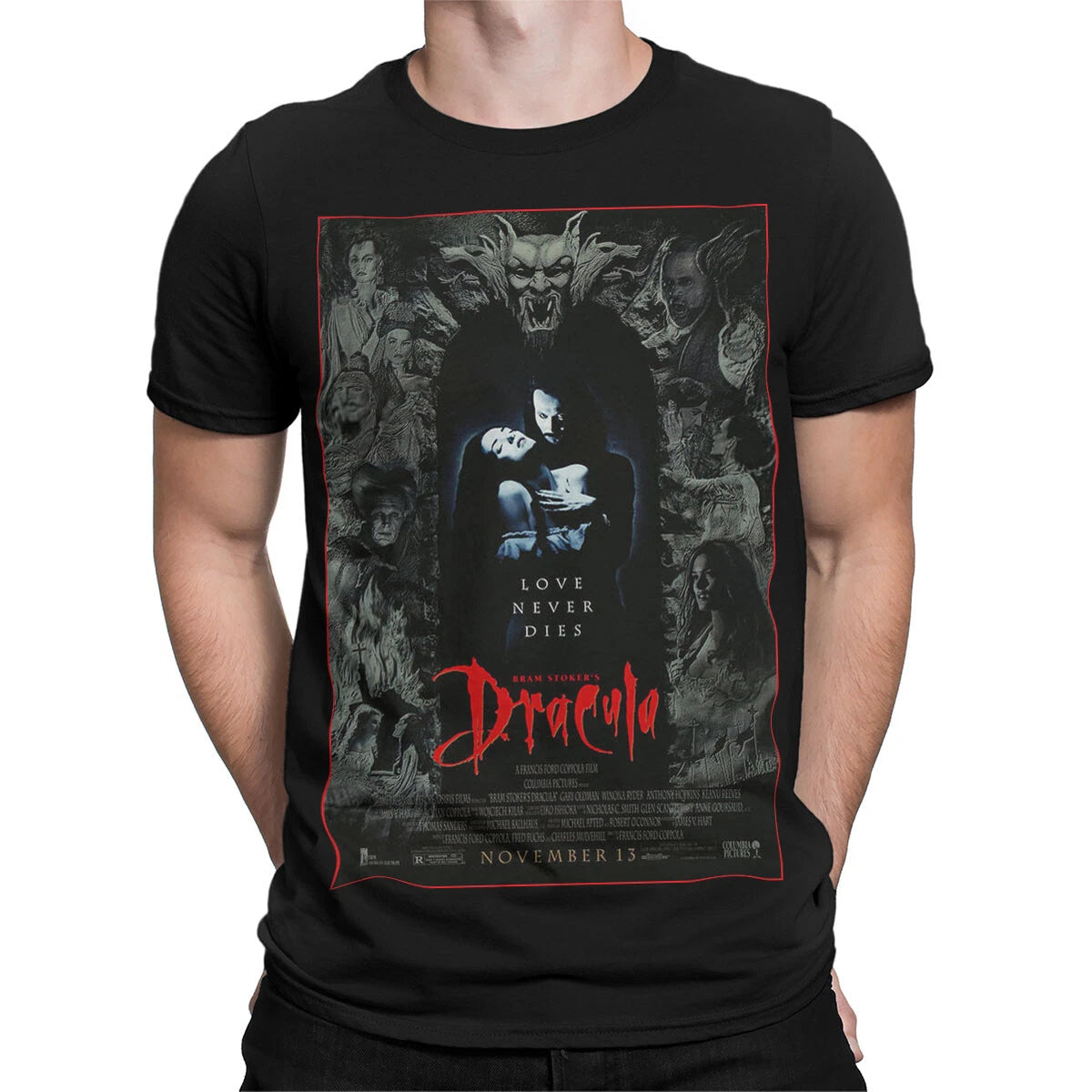 Bram Stokers Dracula Movie Poster Mens T-shirt Womens Tee Gothic Horror Film