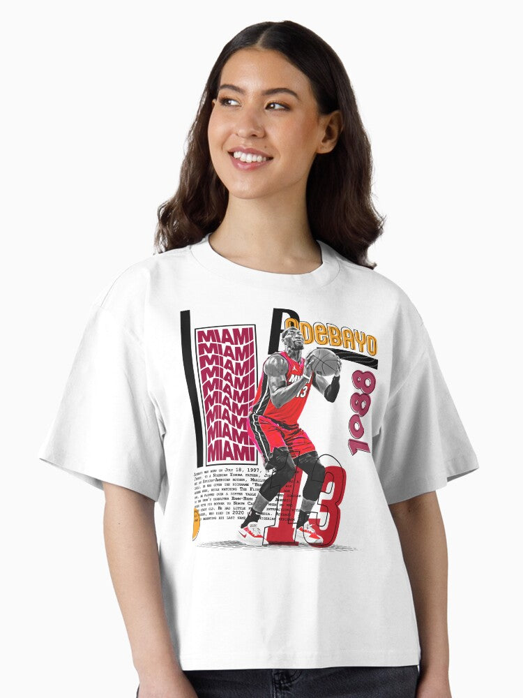 B Adebayo Basketball Player Design Boxy T-shirt | Premium Basketball Jersey | Fan Edition Apparel