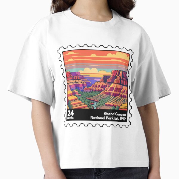 Vintage Grand Canyon National Park Stamp Boxy T-Shirt for Sale by RabbitK