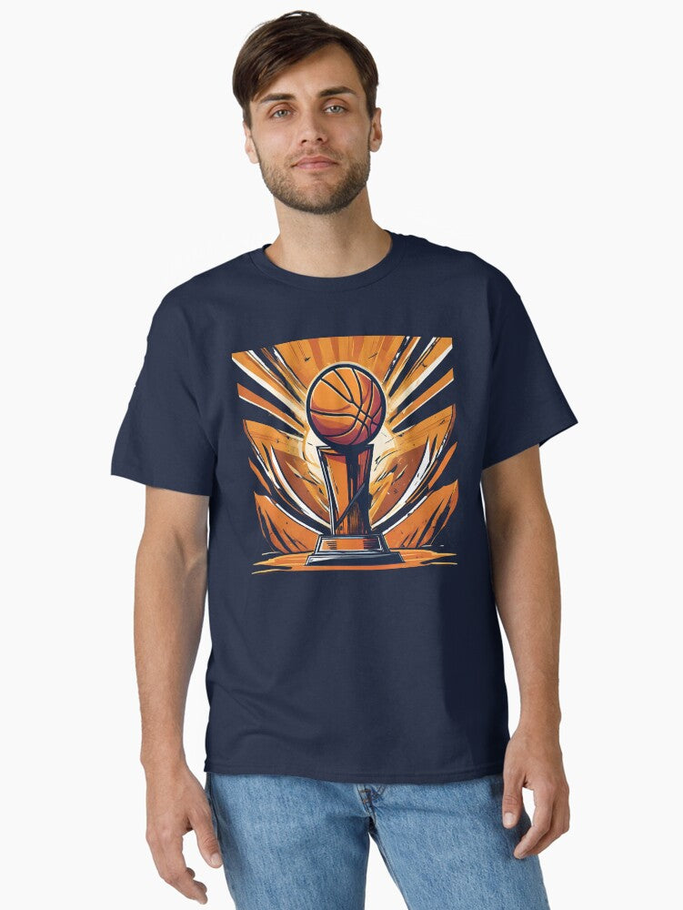 Basketball And Trophy Design Classic T-shirt | Premium Basketball Jersey | Fan Edition Apparel