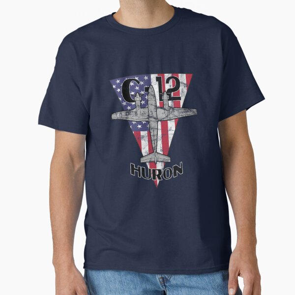 C-12 Huron Transport Airplane Patriotic Vintage  Classic T-Shirt for Sale by RealPilotDesign