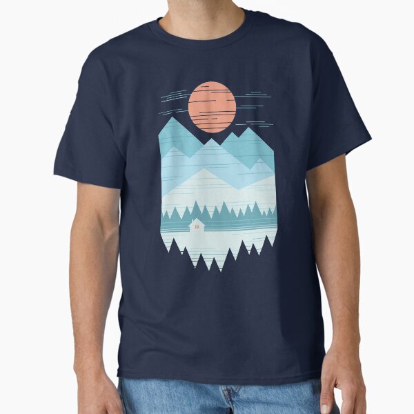 Cabin In The Snow Classic T-Shirt for Sale by thepapercrane