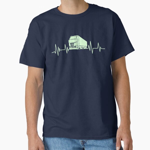 "trruck heartbeat Funny Truck Driver , Trucker heartbeat" Classic T-Shirt for Sale by ELmezz