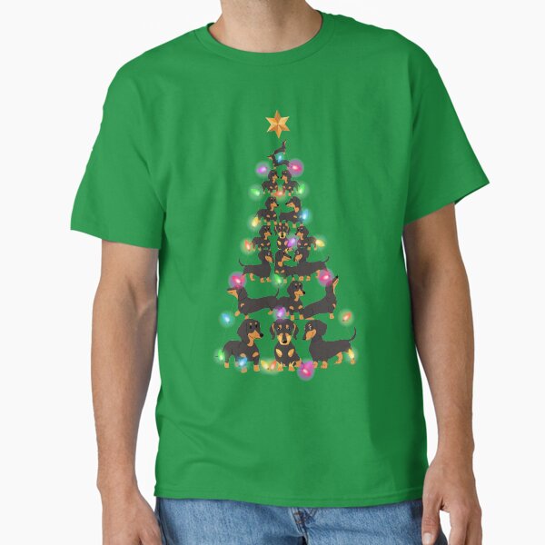 Dachshund Christmas Tree Sweater Classic T-Shirt for Sale by DogsHearted