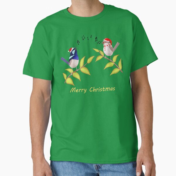 "Australian Cute Blue Wren Christmas Carols " Classic T-Shirt for Sale by JumpingKangaroo