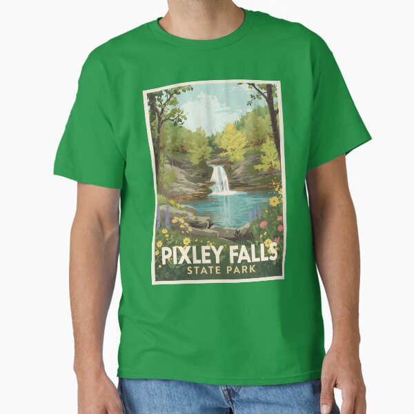 A Vintage Illustration of Pixley Falls State Park - New York  Classic T-Shirt for Sale by GoodOldVintage