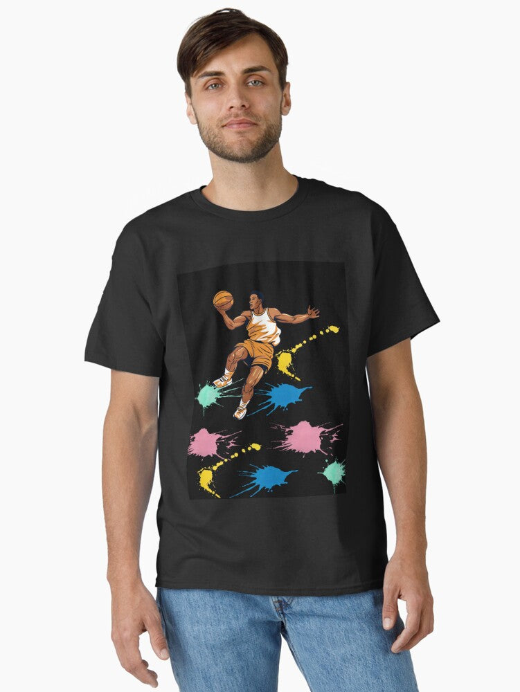 Basketball Player Tshirt Dynamic Sports & Graphic Tee Classic T-shirt | Premium Basketball Jersey | Fan Edition Apparel