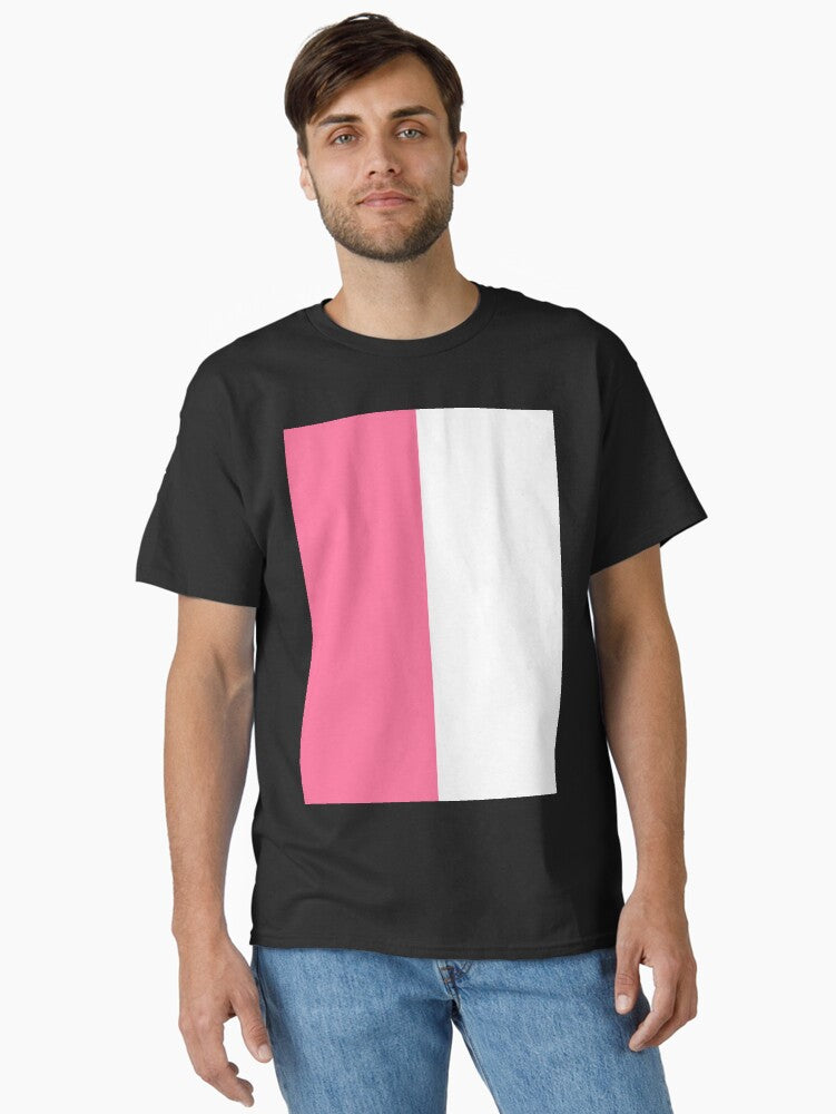 Pink White Two Tone Color Split Classic T Shirt T Shirt Premium Quality High CTR Pick