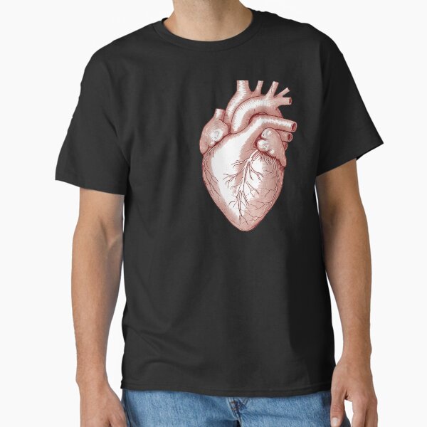 Anatomical Heart Drawing – Detailed Line Art Classic T-Shirt for Sale by wykrotaart