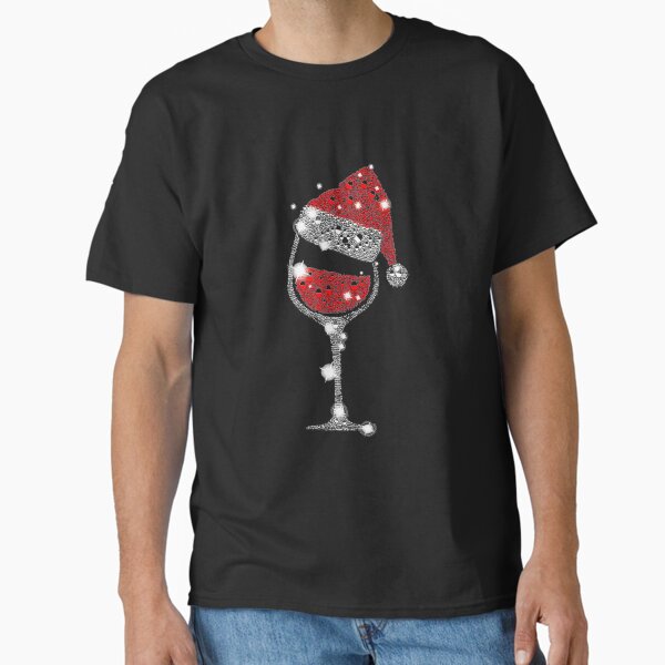 "Red Wine Glass Christmas Funny Santa Hat Xmas" Classic T-Shirt for Sale by PhilippSchmitz