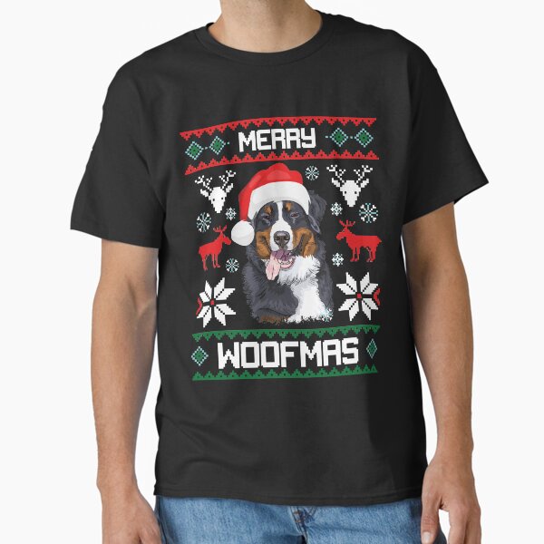 "Bernese Mountain Dog Merry Woofmas Christmas Gift" Classic T-Shirt for Sale by vintagetreasure