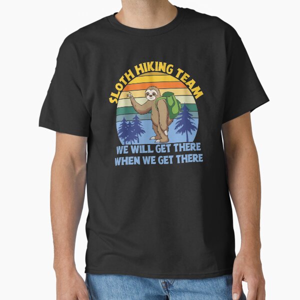 Funny Sloth Hiking Team Classic T-Shirt for Sale by evadeedesigns
