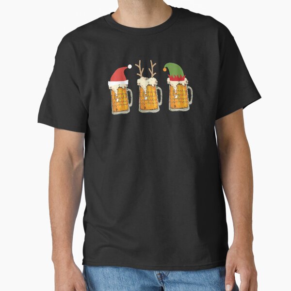 "Christmas Beer Mugs Santa Elf Reindeer Drinking Gift" Classic T-Shirt for Sale by haselshirt